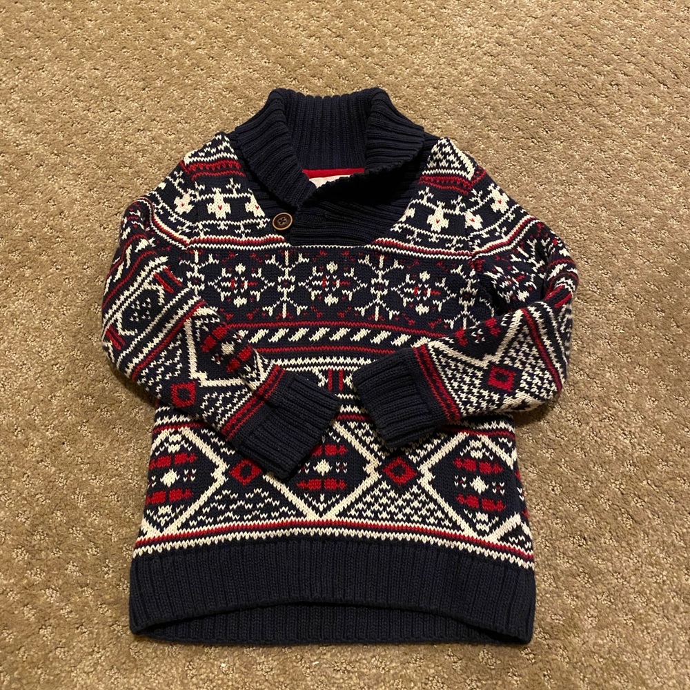 H&M Cowl fair isle sweater for Christmas winter fall size 2-4 years